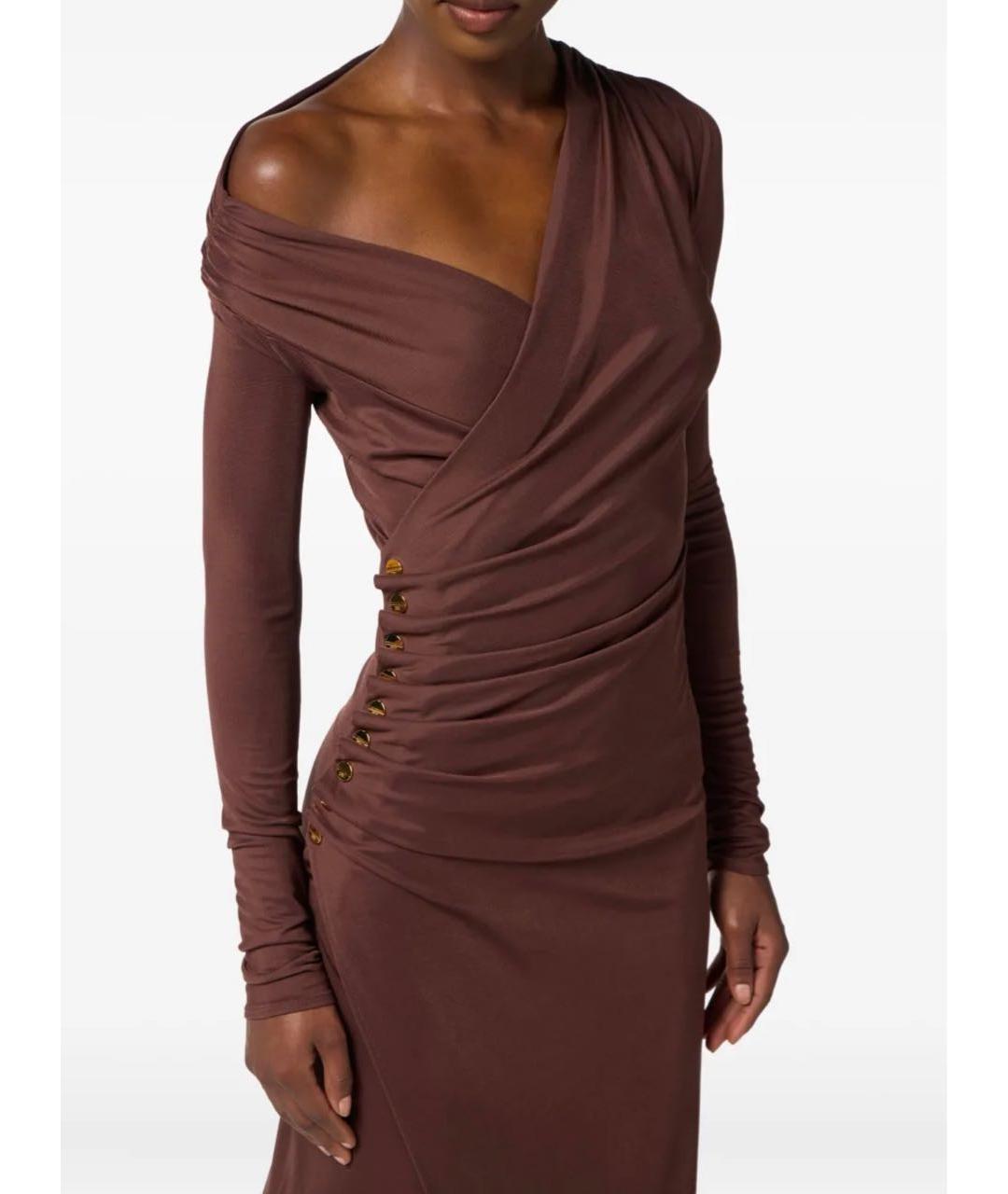 ELISABETTA FRANCHI Коричневое платье, фото 5