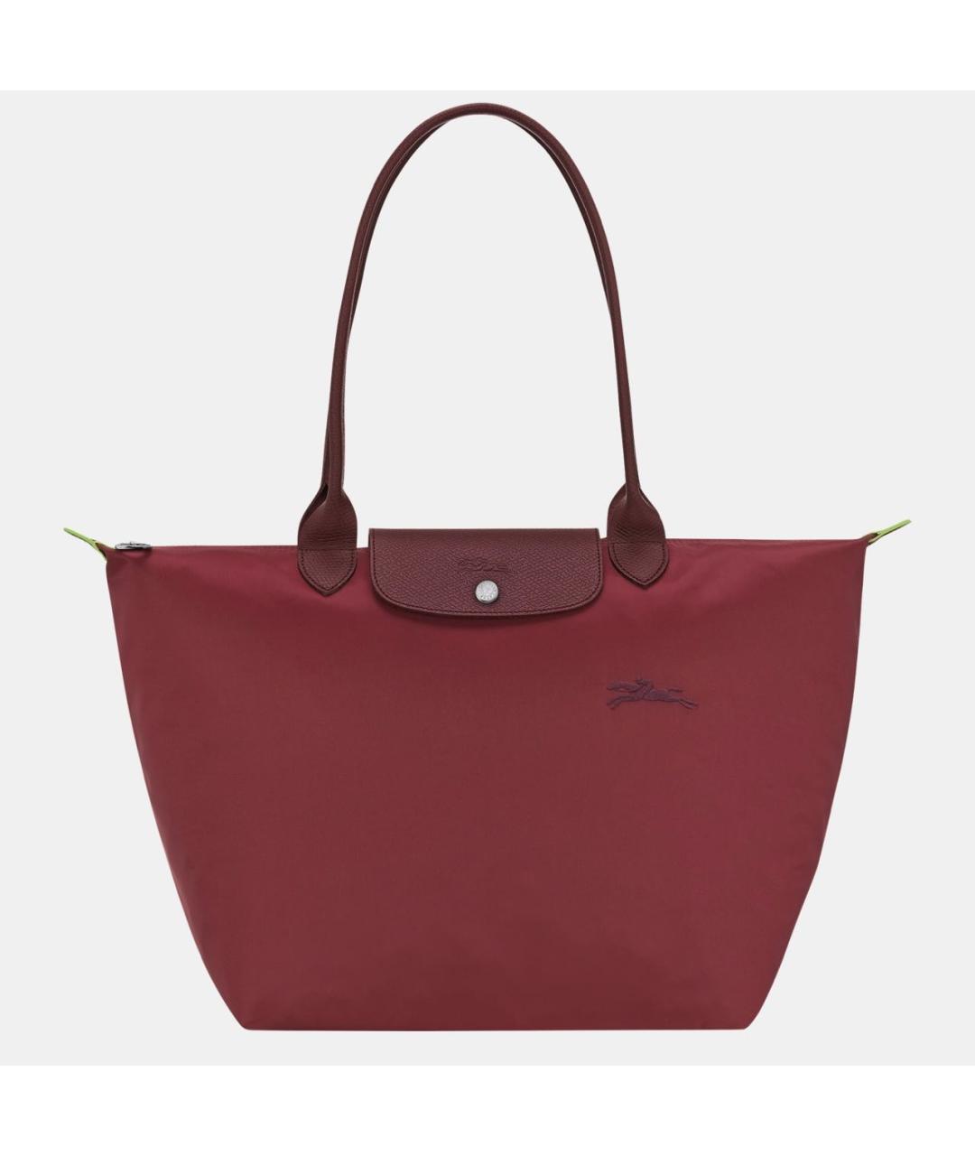 LONGCHAMP Бордовая тканевая сумка с короткими ручками, фото 9