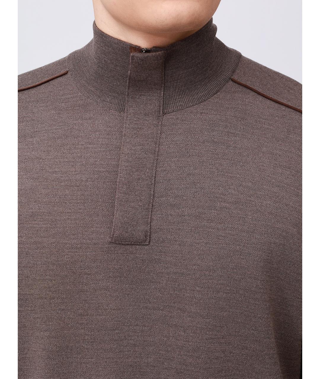 PAUL & SHARK Коричневый шерстяной джемпер / свитер, фото 5
