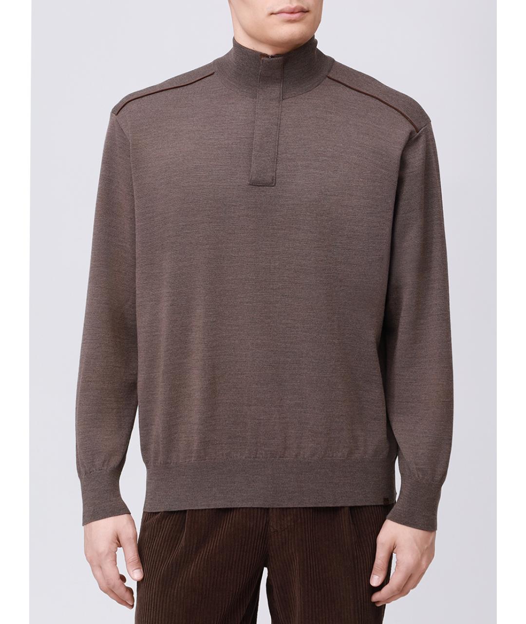 PAUL & SHARK Коричневый шерстяной джемпер / свитер, фото 4