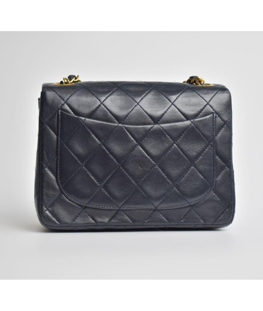 CHANEL Темно-синяя кожаная сумка через плечо, фото 3