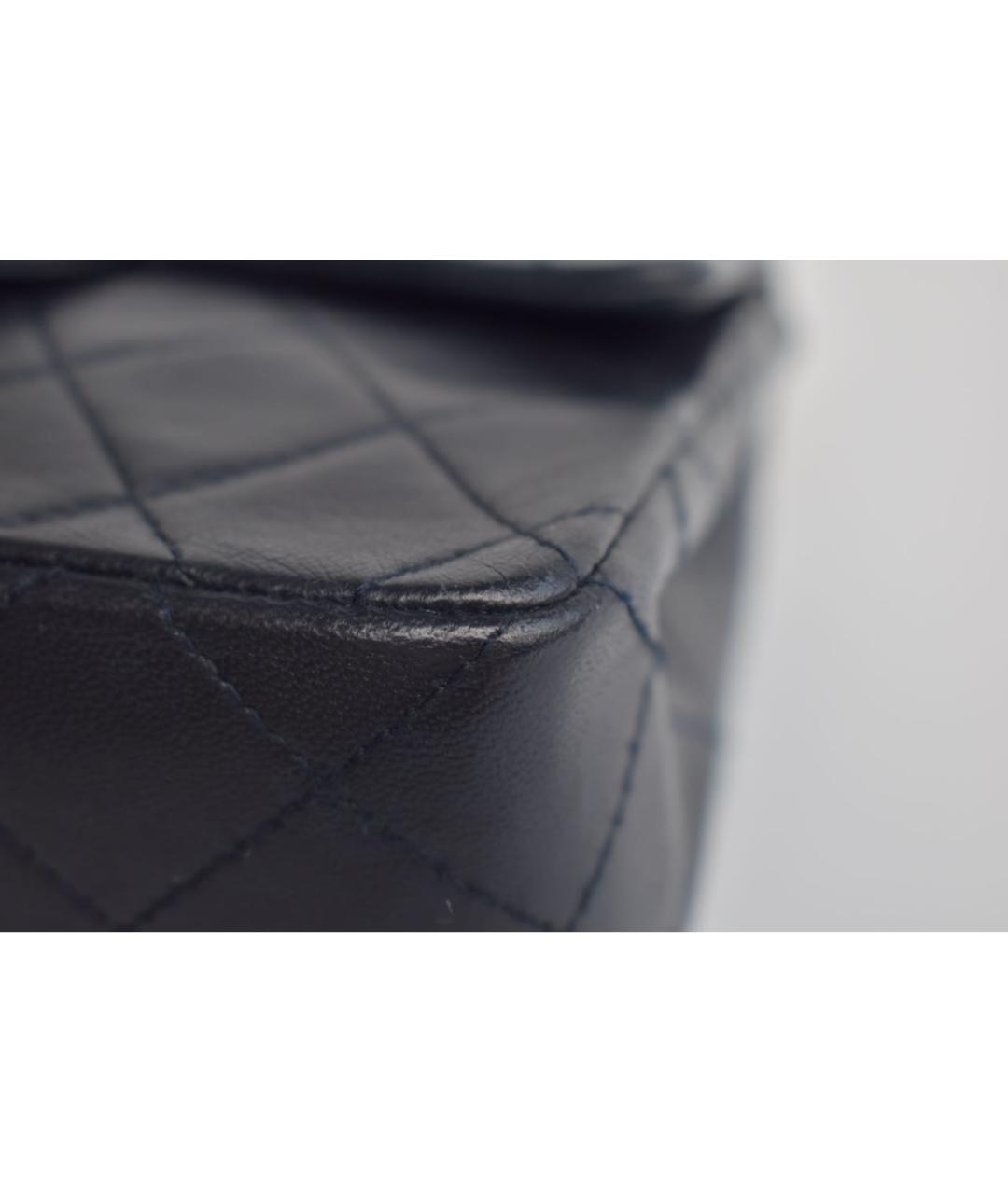 CHANEL Темно-синяя кожаная сумка через плечо, фото 7