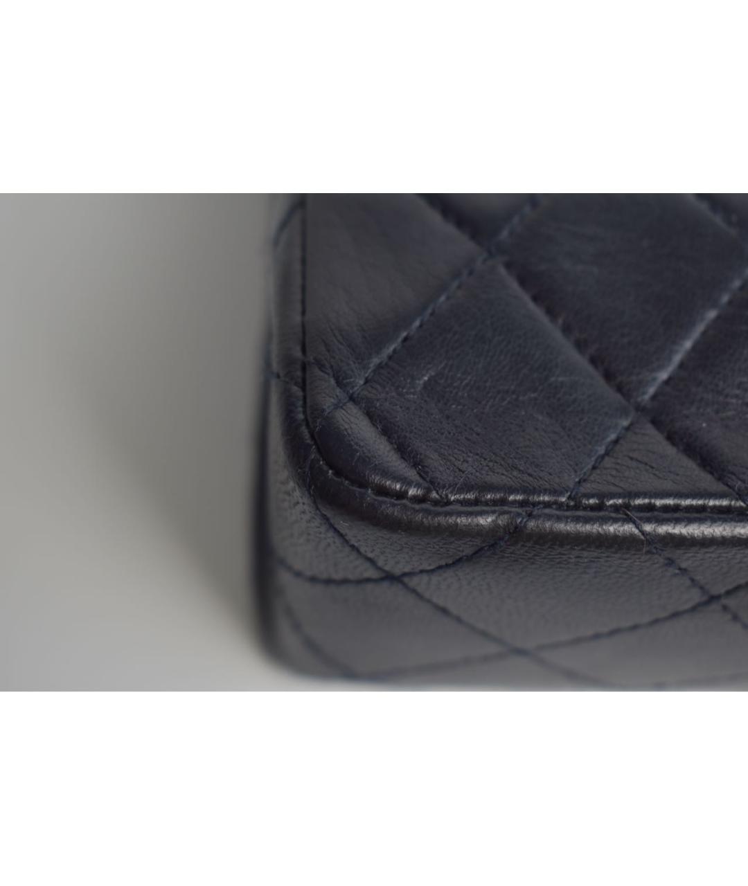CHANEL Темно-синяя кожаная сумка через плечо, фото 6