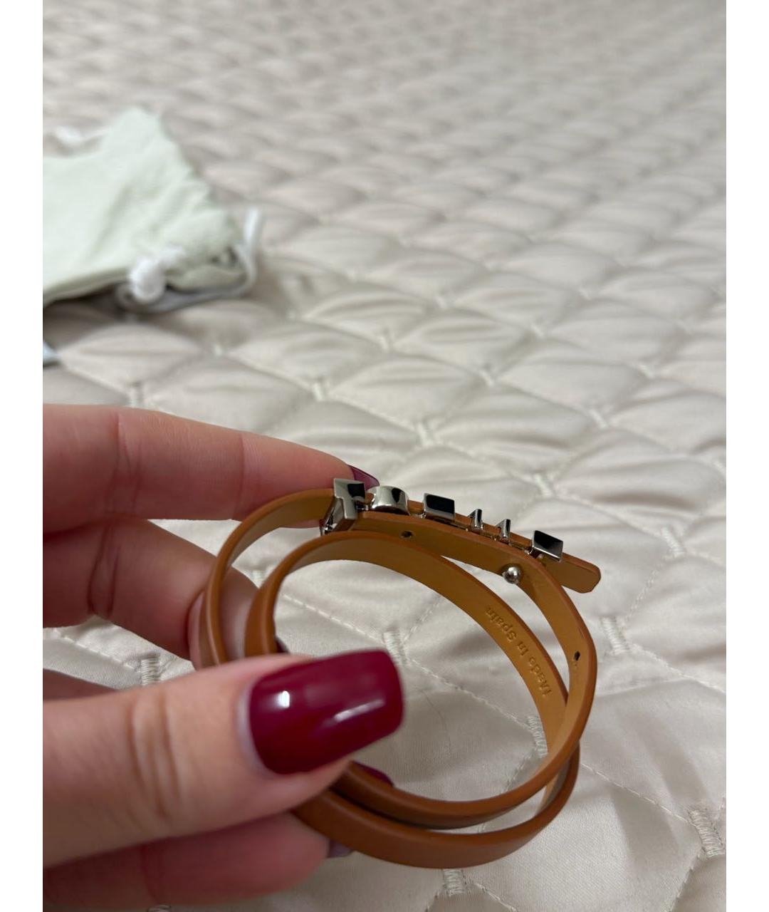 LOEWE Коричневый кожаный браслет, фото 3