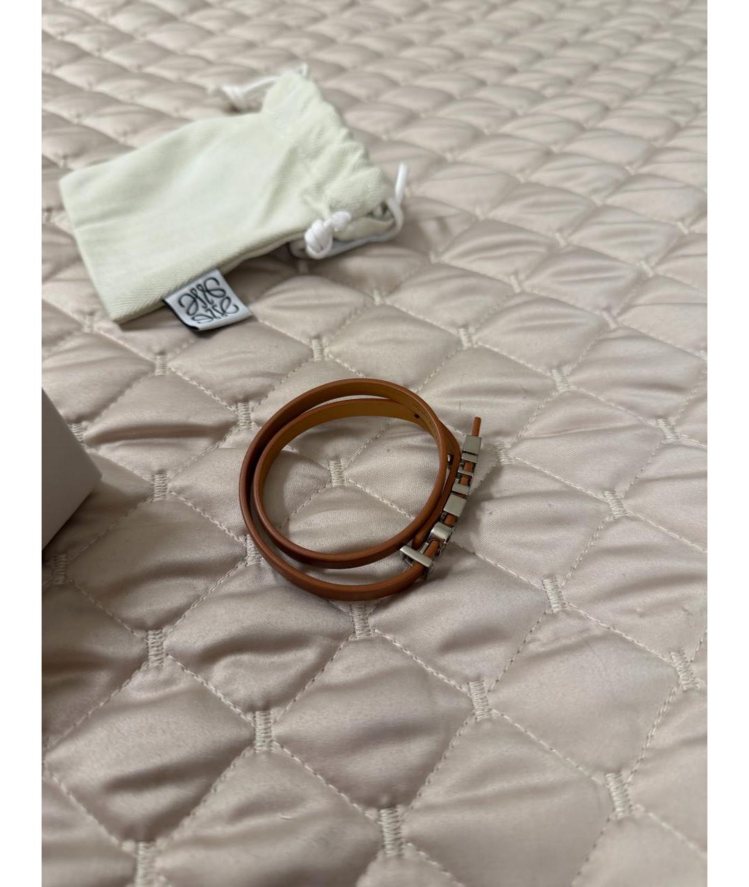 LOEWE Коричневый кожаный браслет, фото 2