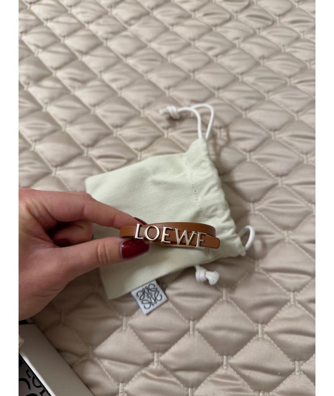 LOEWE Коричневый кожаный браслет, фото 6