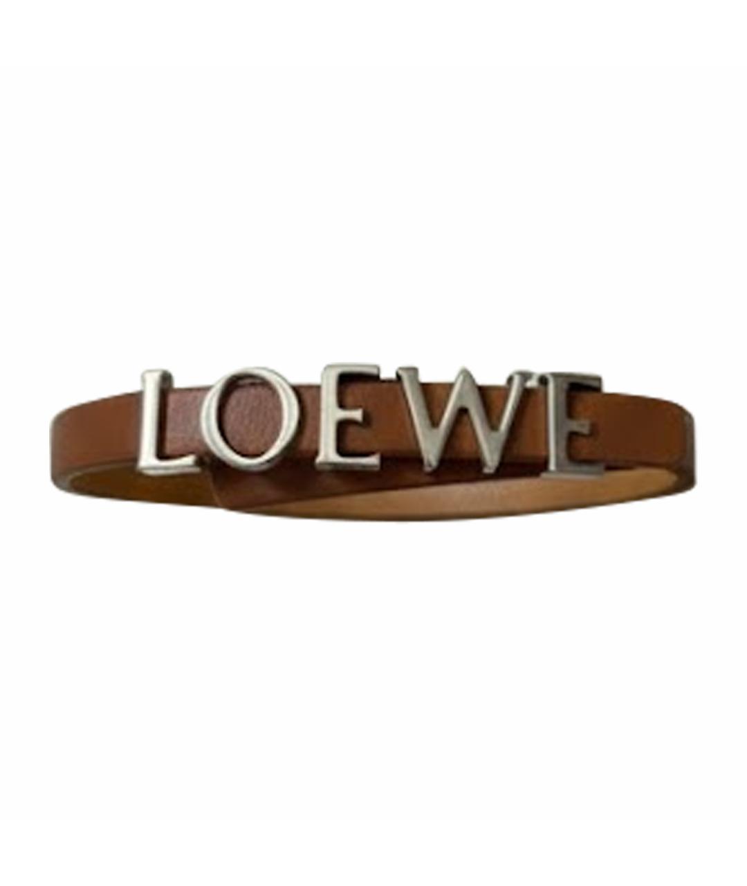 LOEWE Коричневый кожаный браслет, фото 1