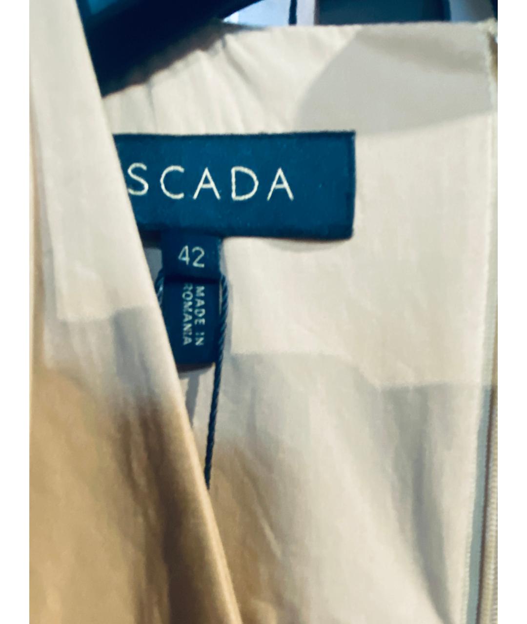 ESCADA Бежевое хлопко-эластановое повседневное платье, фото 4