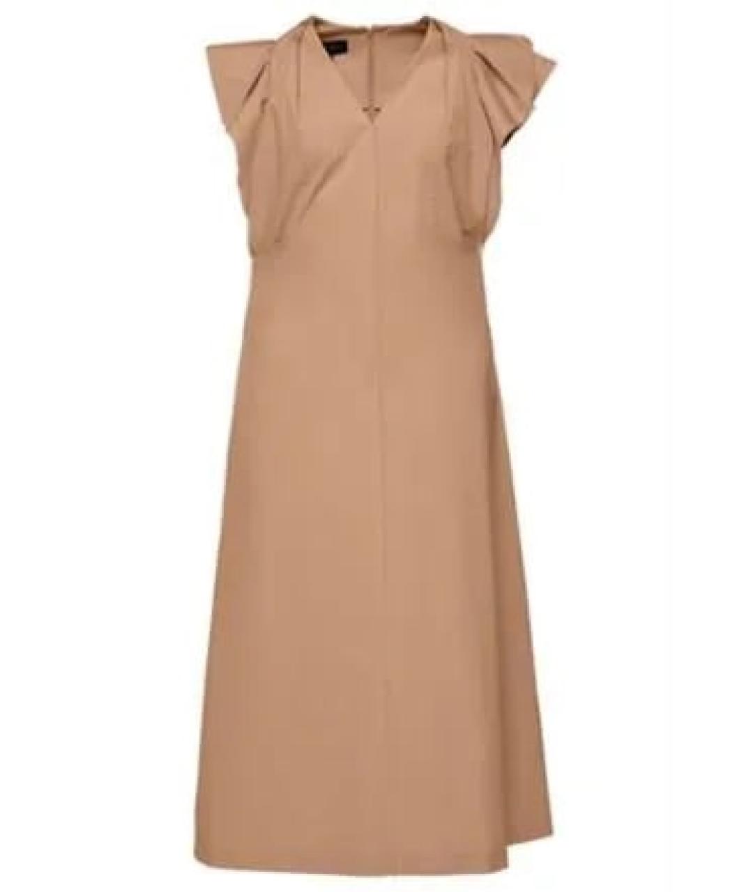 ESCADA Бежевое хлопко-эластановое повседневное платье, фото 1