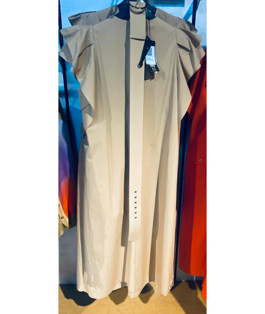 ESCADA Бежевое хлопко-эластановое повседневное платье, фото 2