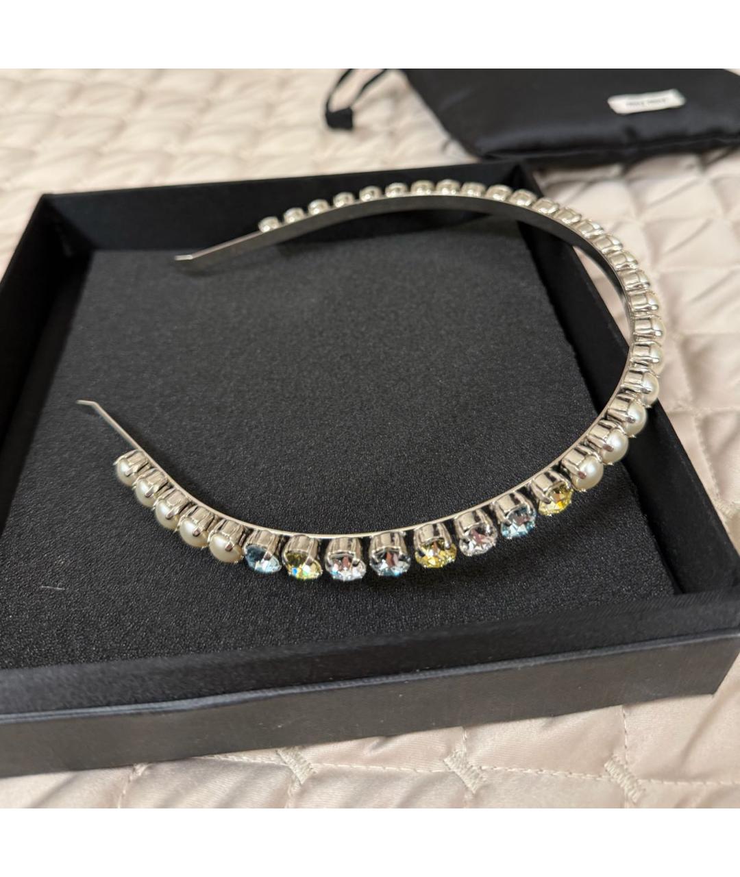 MIU MIU Серебрянный ободок, фото 2