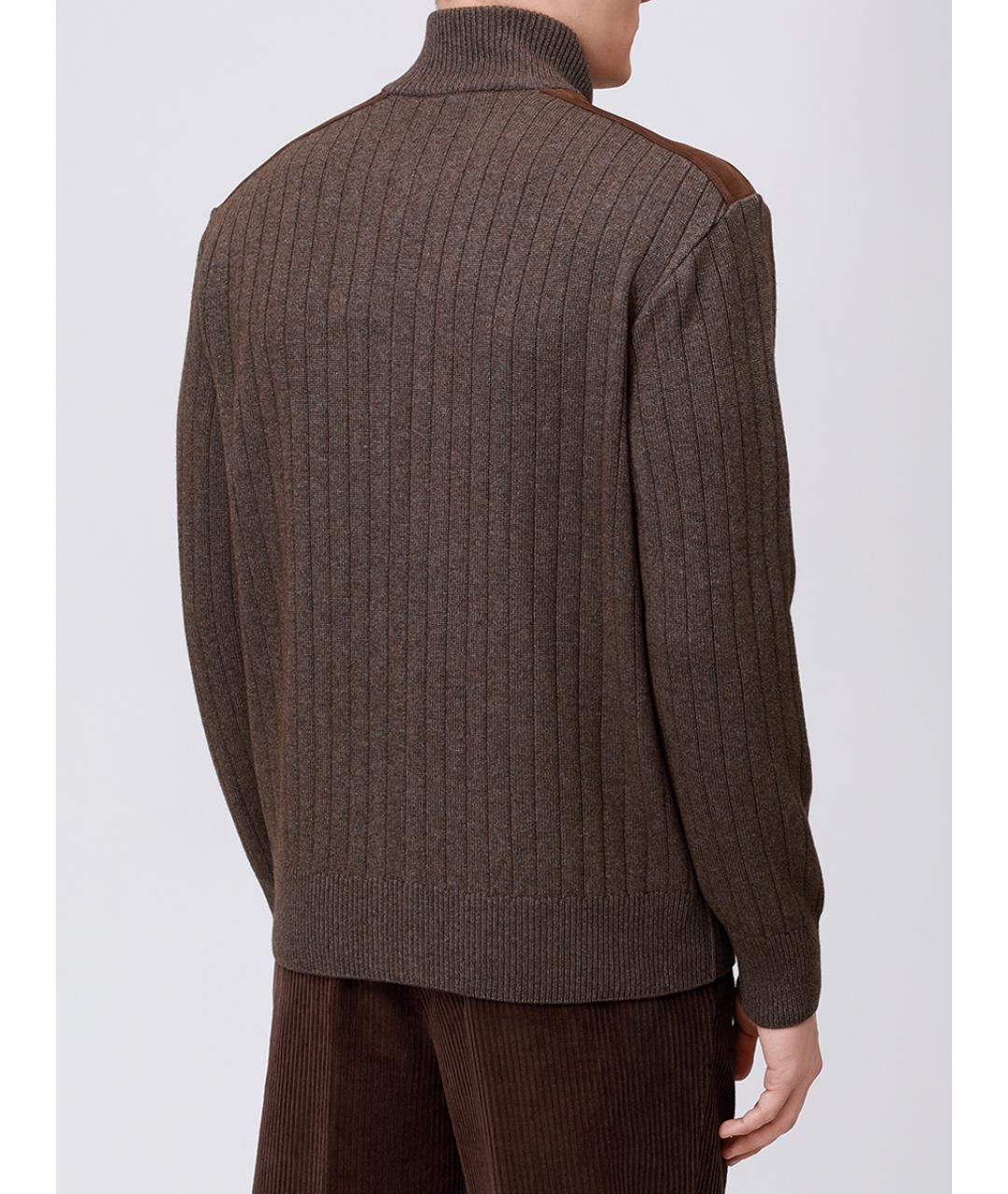PAUL & SHARK Коричневый шерстяной кардиган, фото 3