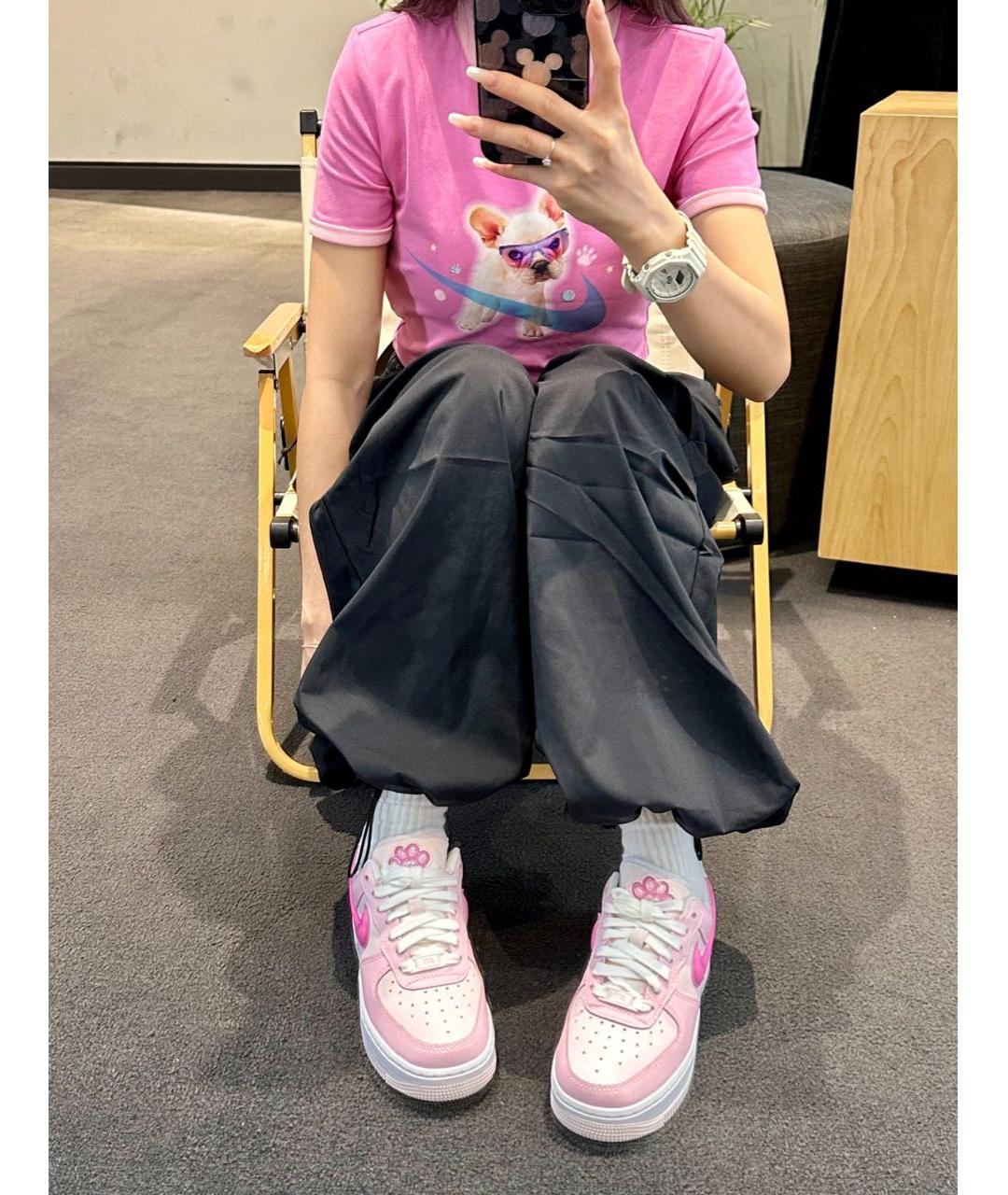 NIKE Розовые кожаные кроссовки, фото 2