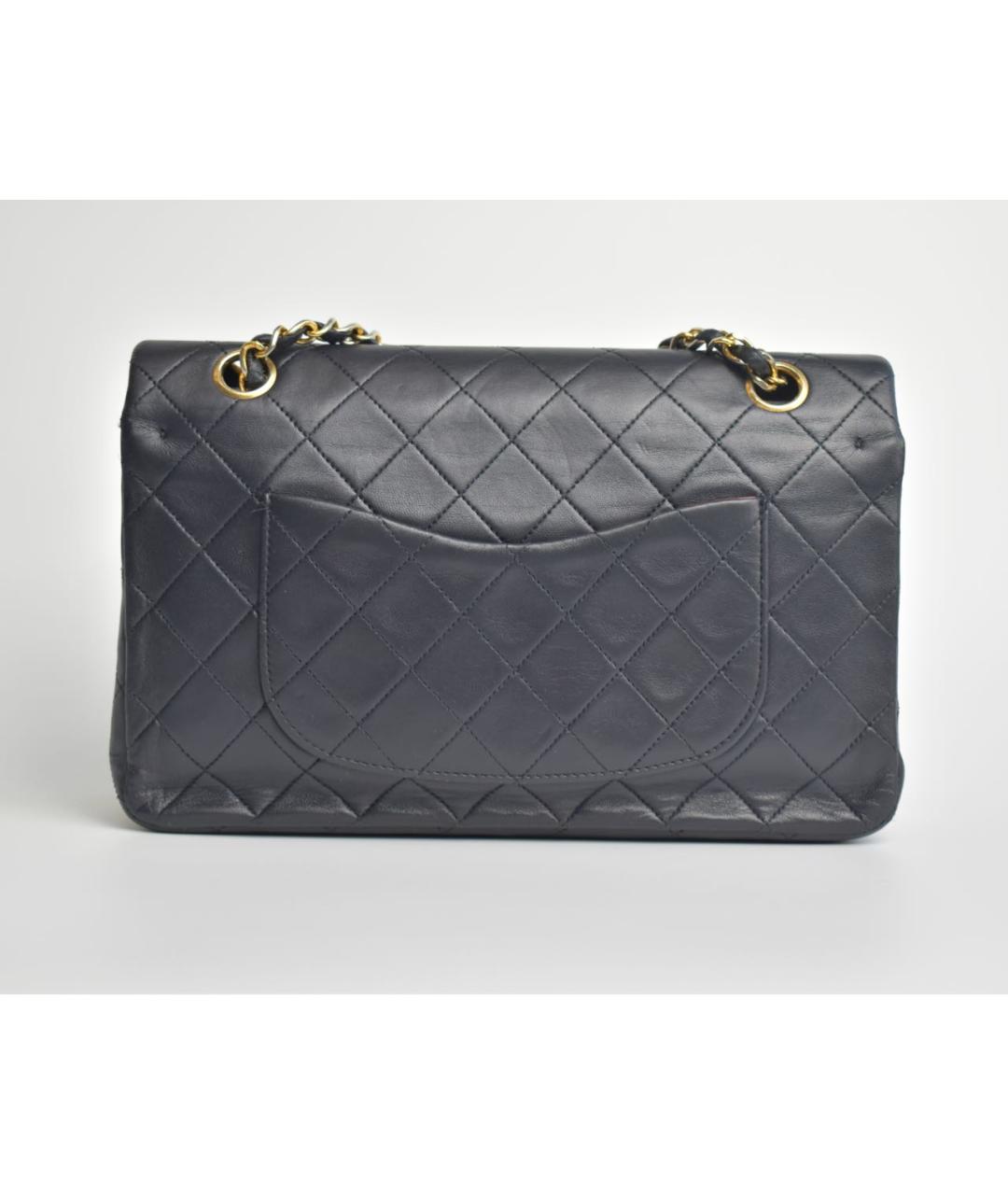 CHANEL Темно-синяя кожаная сумка через плечо, фото 3