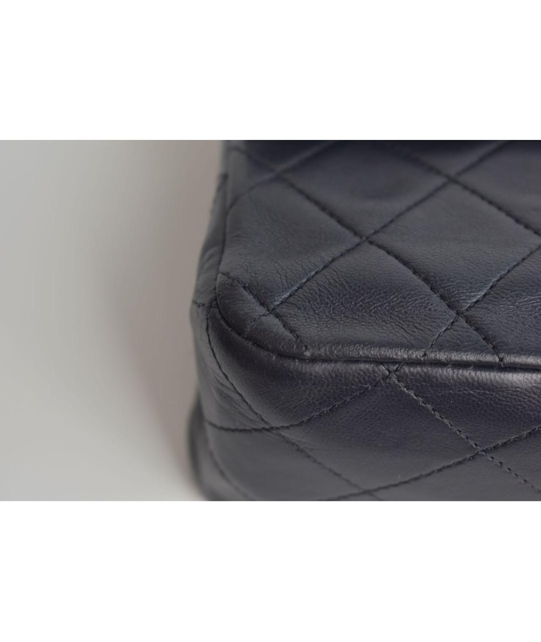 CHANEL Темно-синяя кожаная сумка через плечо, фото 8