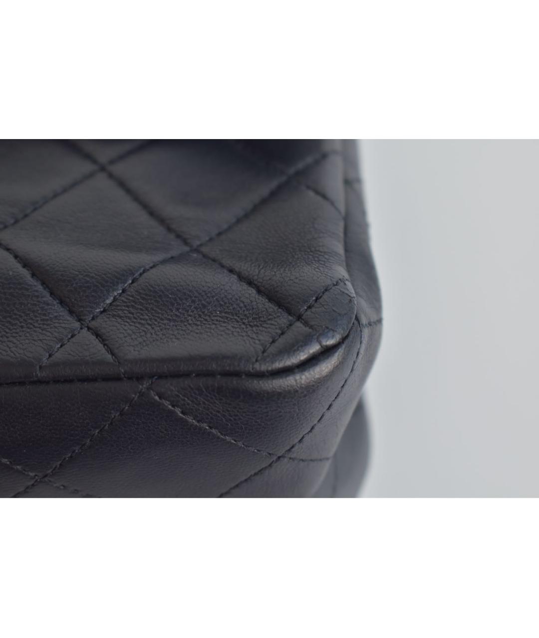 CHANEL Темно-синяя кожаная сумка через плечо, фото 7