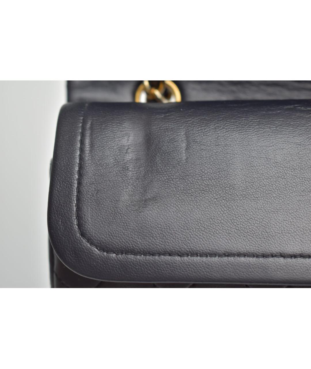 CHANEL Темно-синяя кожаная сумка через плечо, фото 5