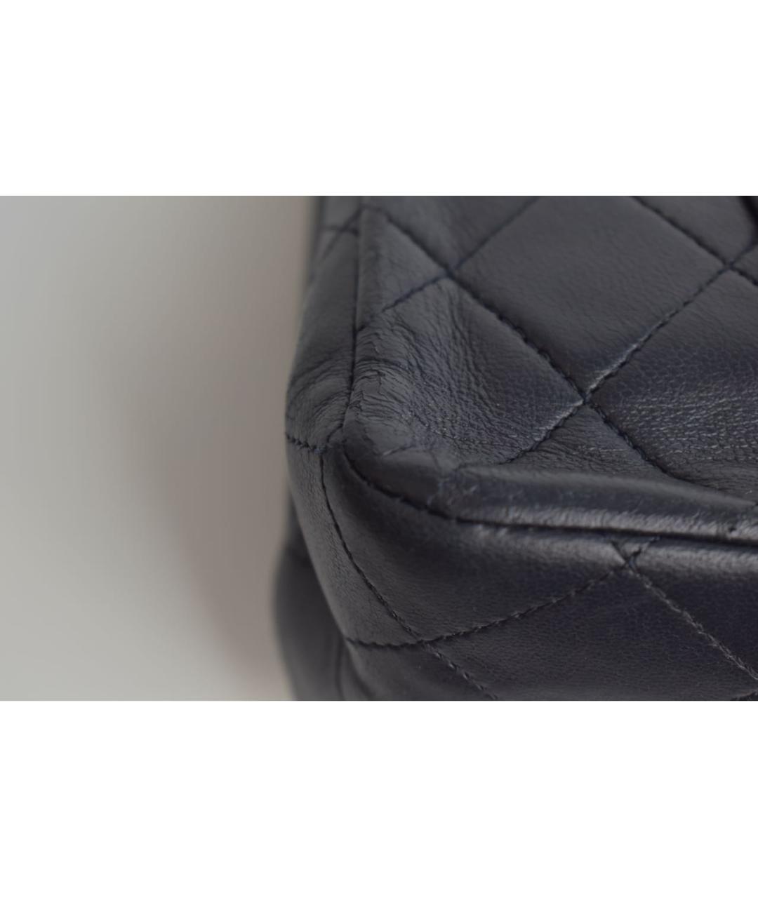 CHANEL Темно-синяя кожаная сумка через плечо, фото 6