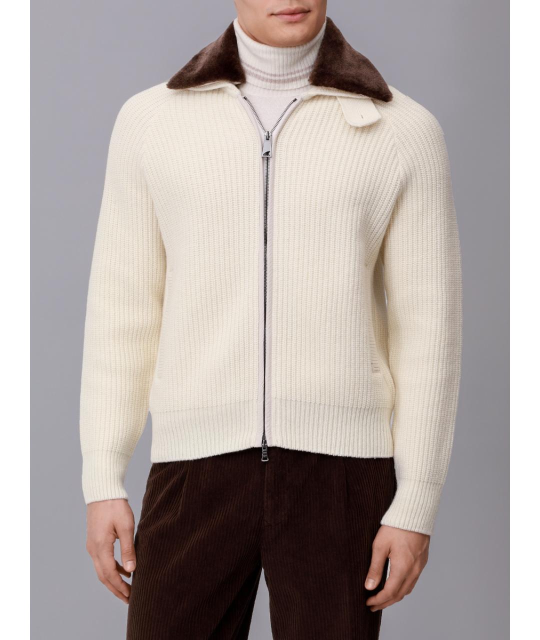 PAUL & SHARK Белый шерстяной кардиган, фото 4