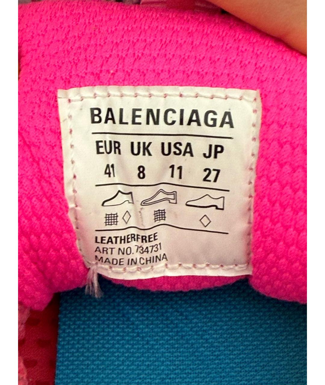 BALENCIAGA Розовые текстильные кроссовки, фото 6