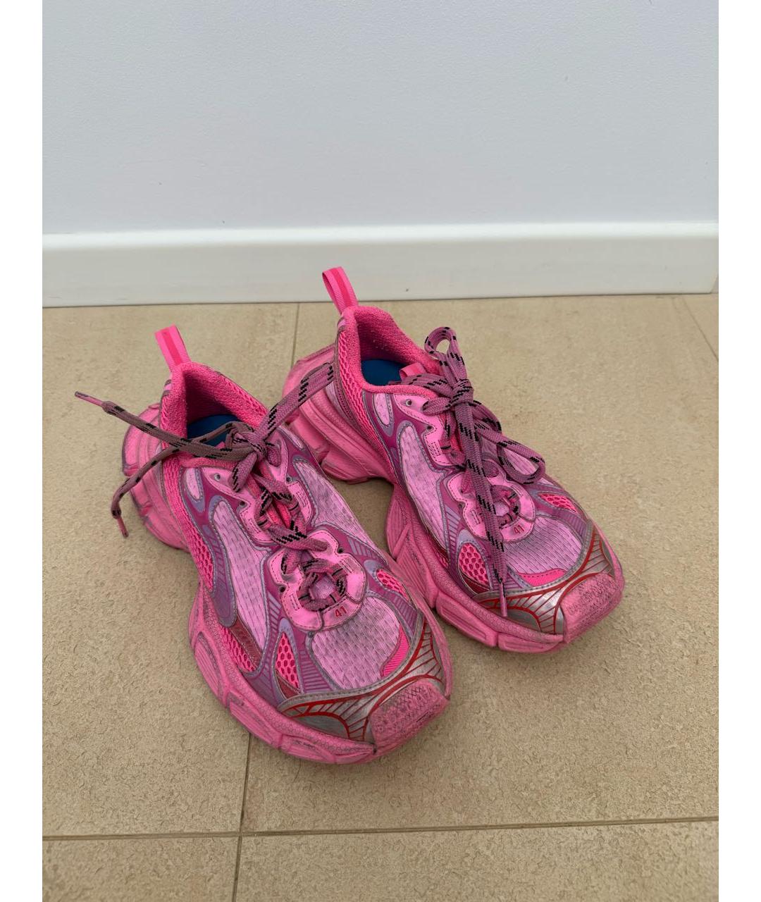 BALENCIAGA Розовые текстильные кроссовки, фото 5
