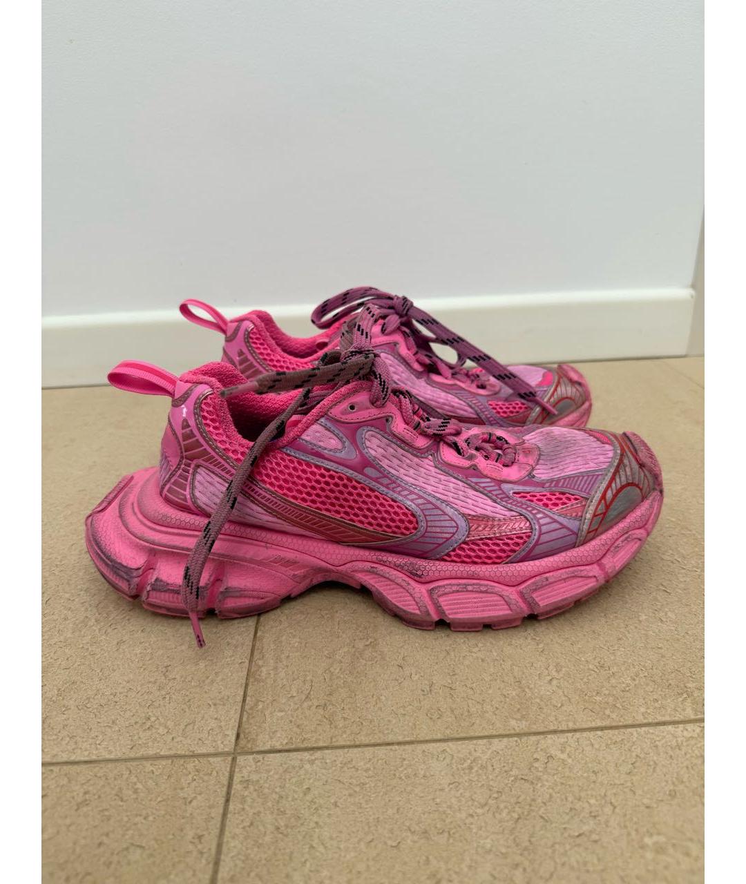 BALENCIAGA Розовые текстильные кроссовки, фото 7