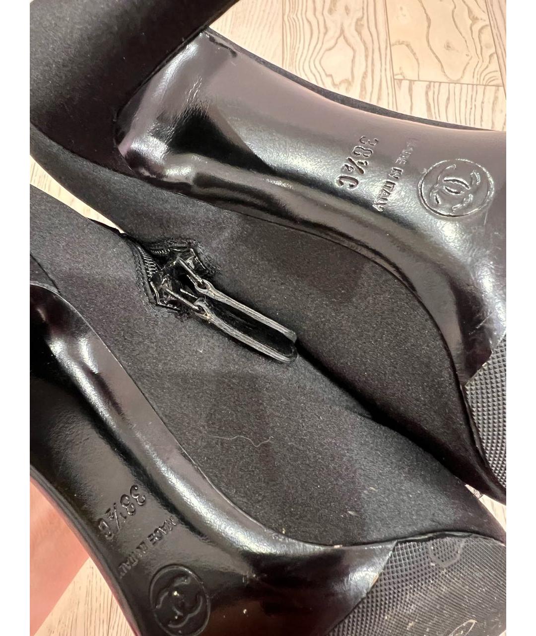 CHANEL Черные кожаные туфли, фото 4