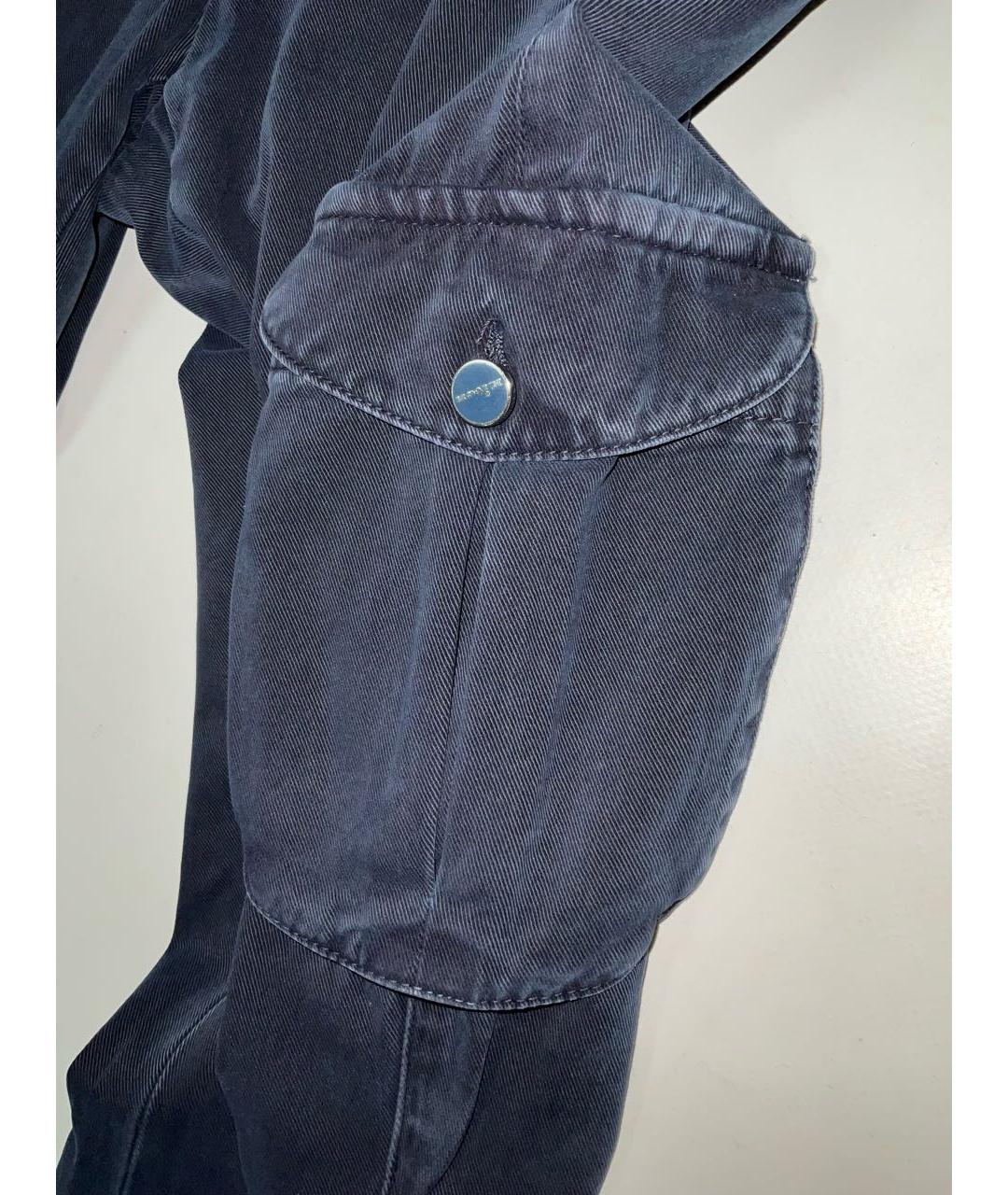 KITON Синие хлопко-эластановые повседневные брюки, фото 2