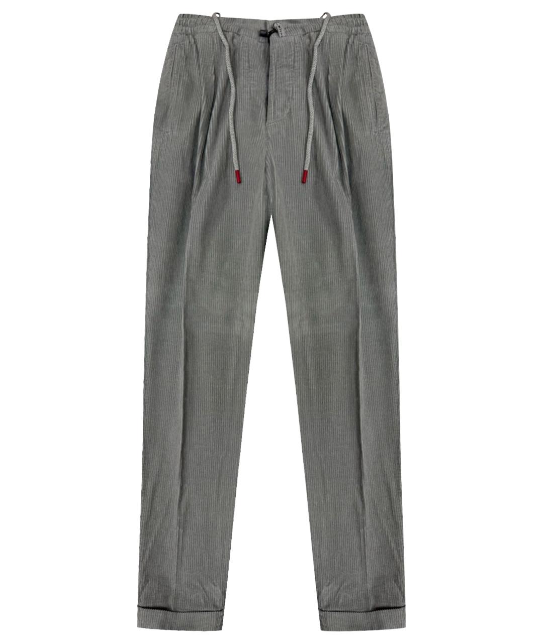 KITON Серые хлопковые повседневные брюки, фото 1