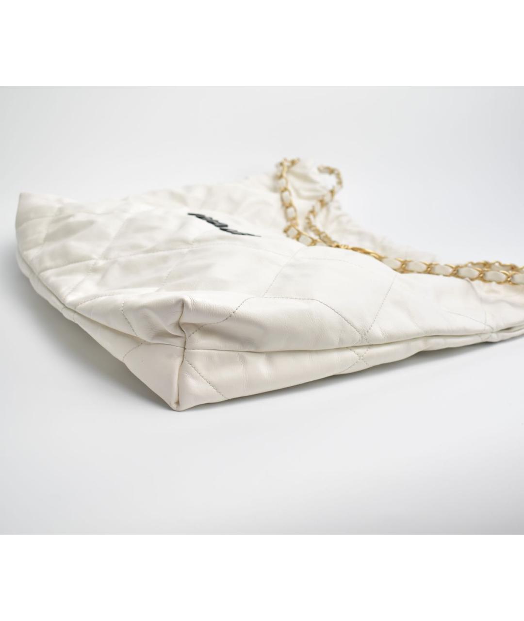 CHANEL Белая кожаная сумка через плечо, фото 2