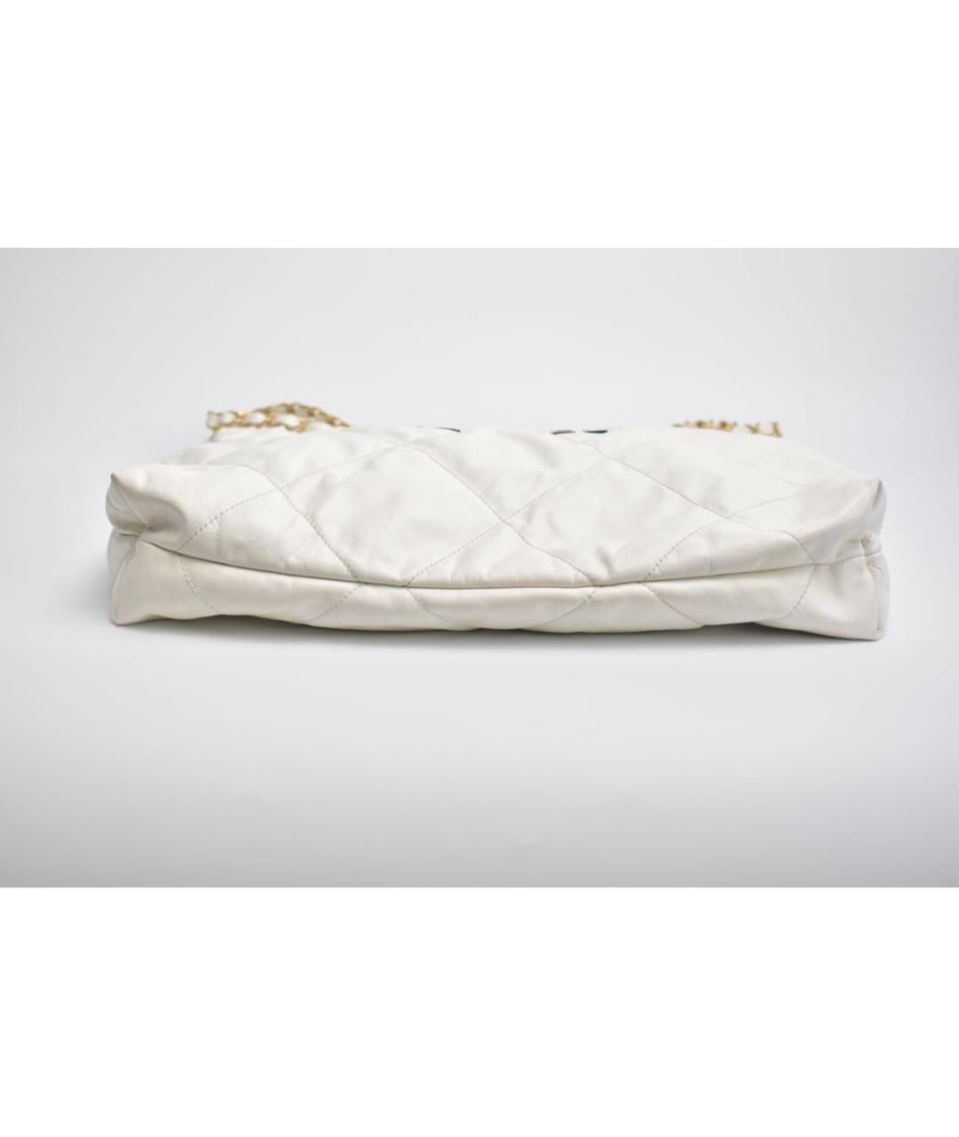 CHANEL Белая кожаная сумка через плечо, фото 5