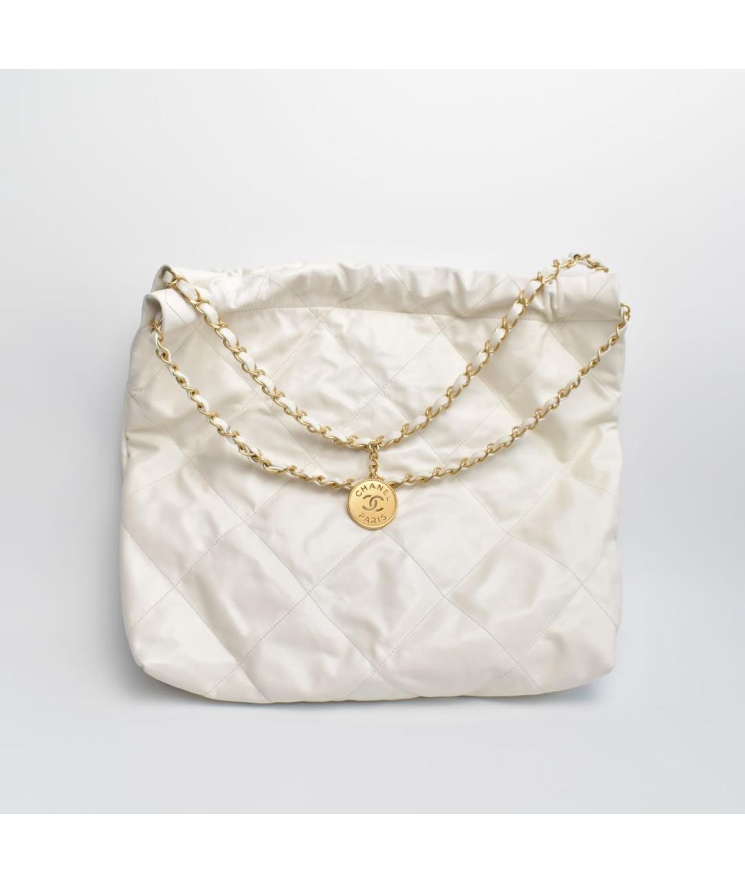 CHANEL Белая кожаная сумка через плечо, фото 3