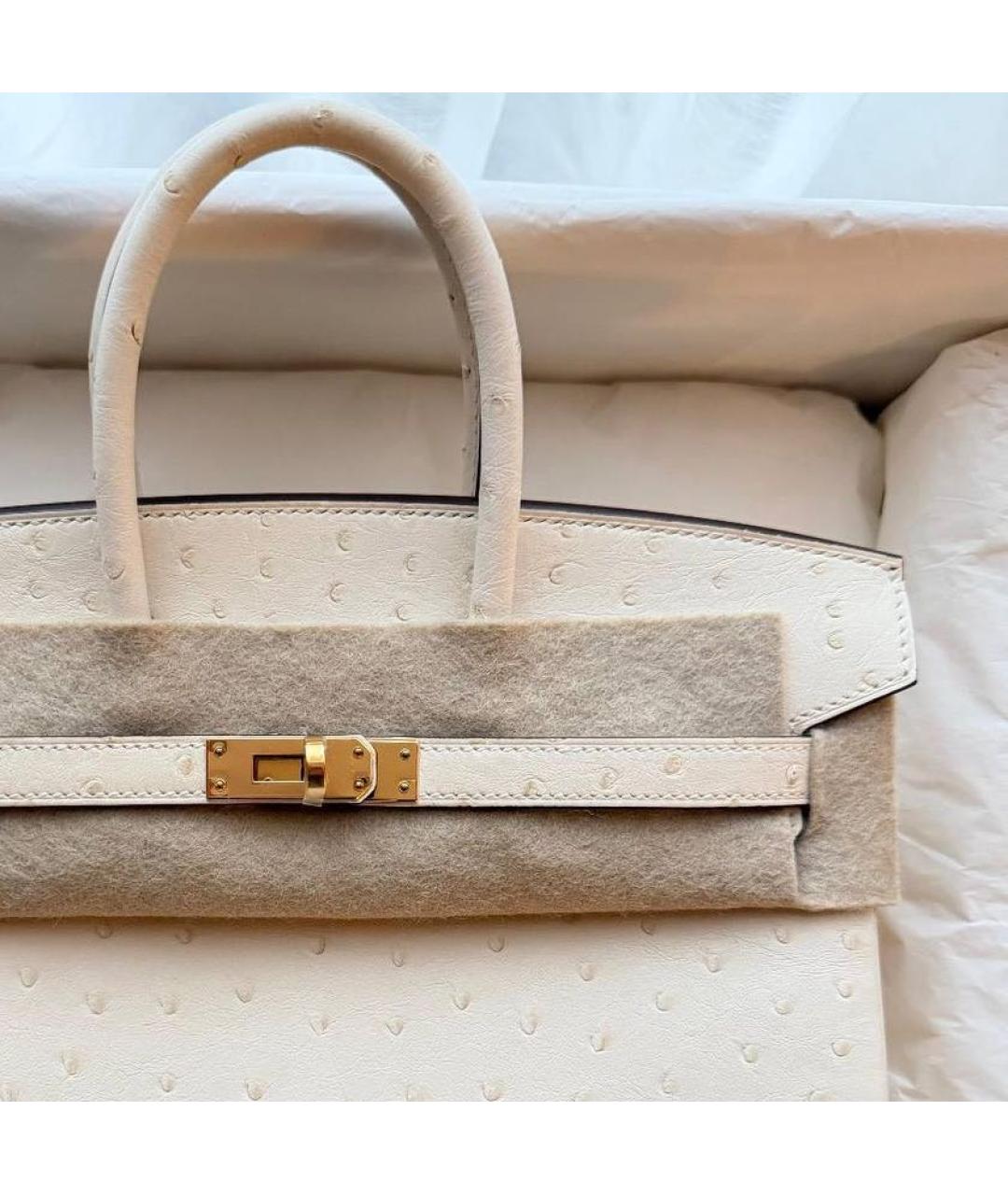 HERMES Бежевая кожаная сумка с короткими ручками, фото 2