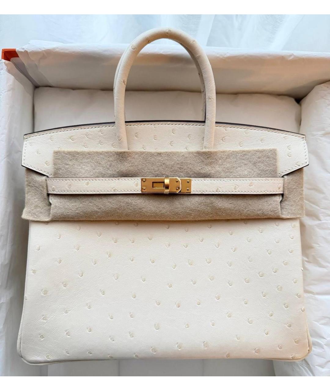 HERMES Бежевая кожаная сумка с короткими ручками, фото 3