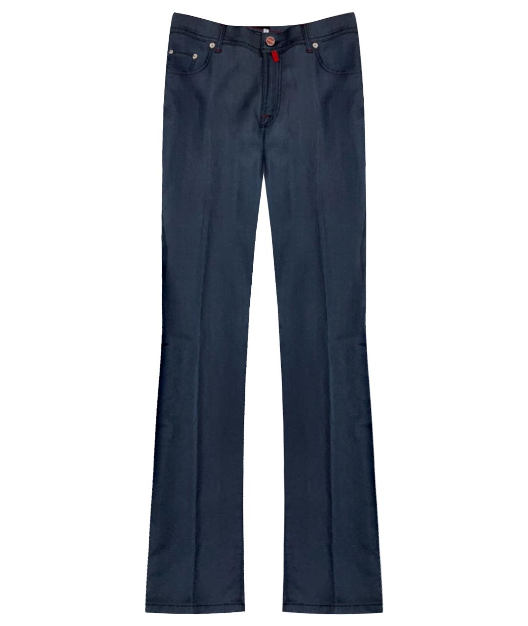 KITON Синие хлопко-эластановые прямые джинсы, фото 1