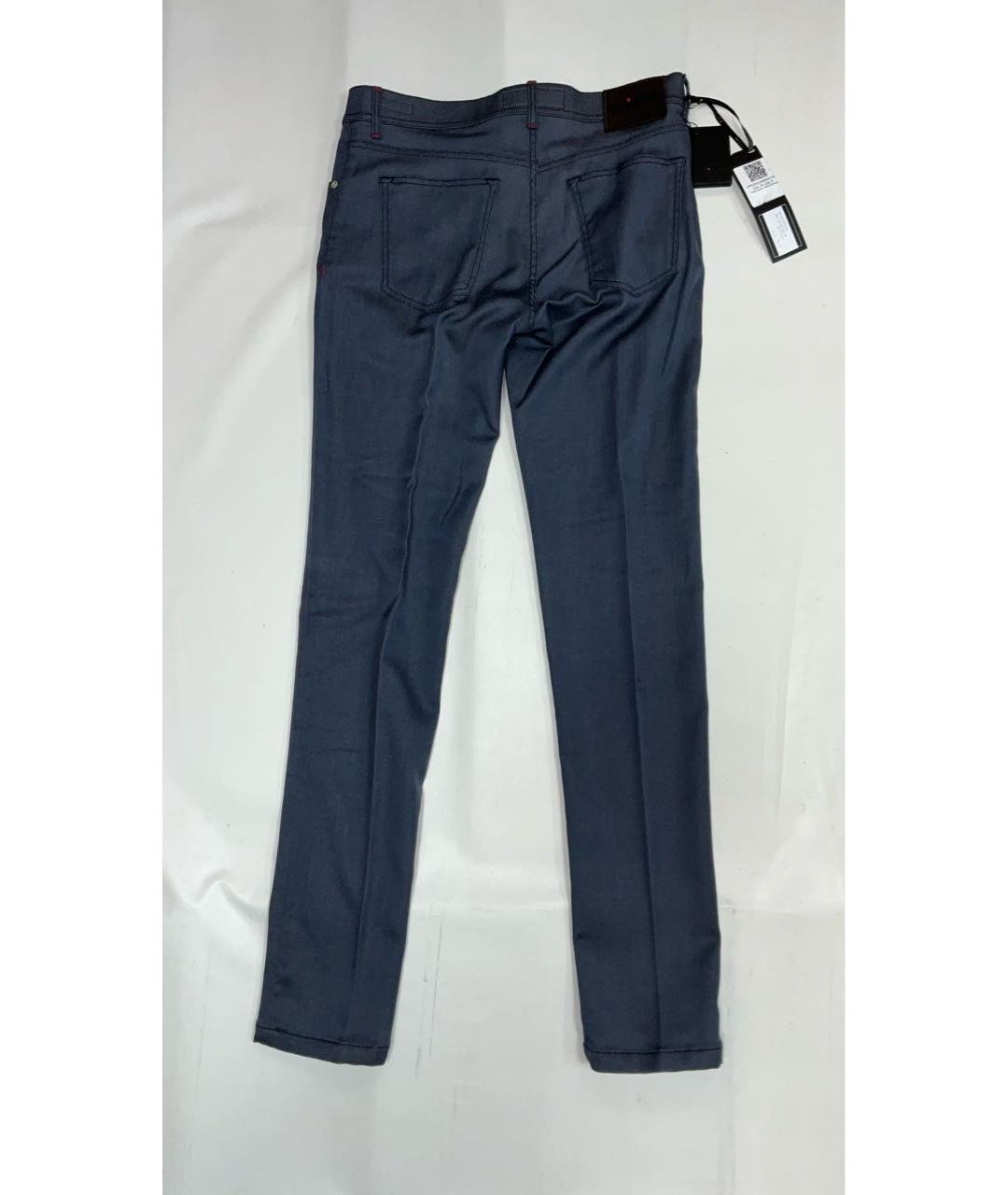 KITON Синие хлопко-эластановые прямые джинсы, фото 6