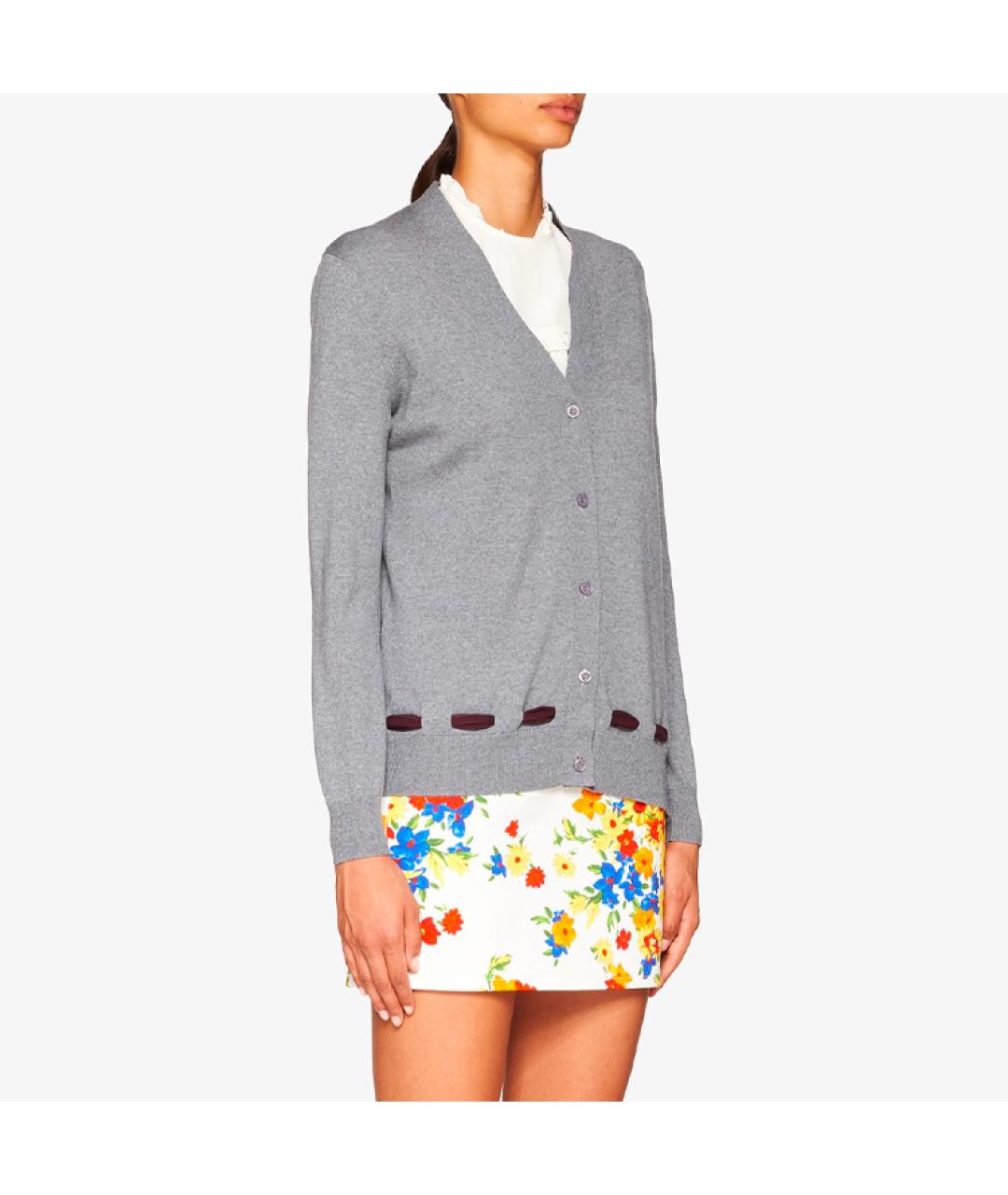 MIU MIU Серый шерстяной кардиган, фото 2