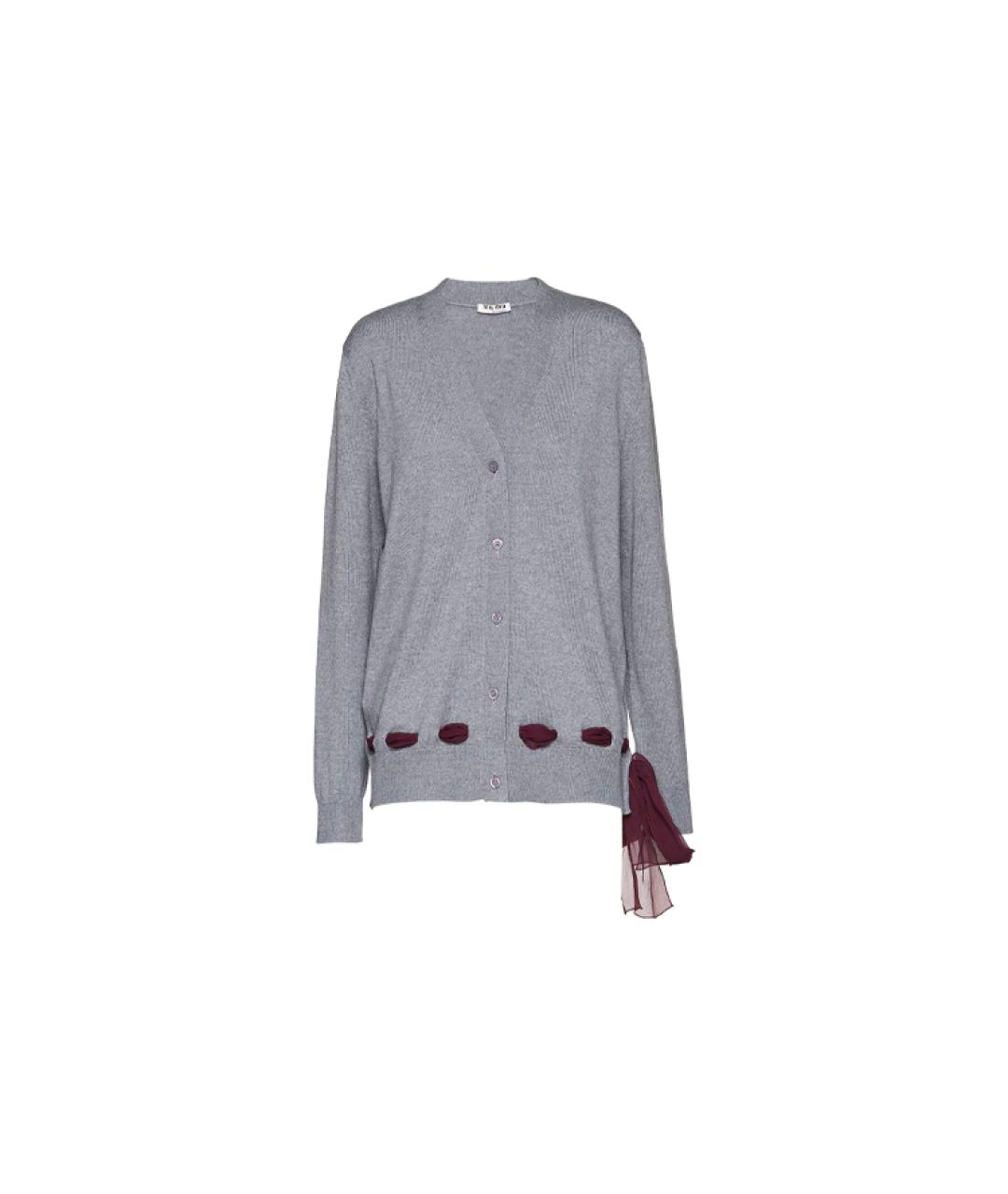 MIU MIU Серый шерстяной кардиган, фото 1