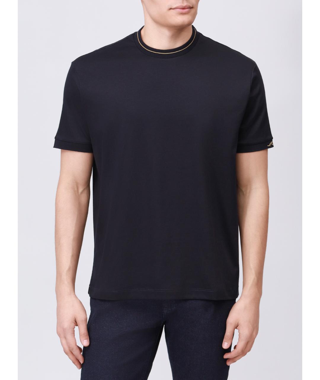 PAUL & SHARK Черная хлопковая футболка, фото 4