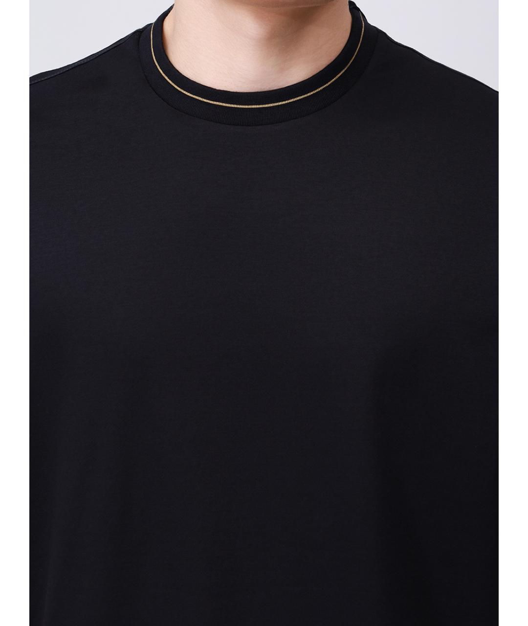 PAUL & SHARK Черная хлопковая футболка, фото 5