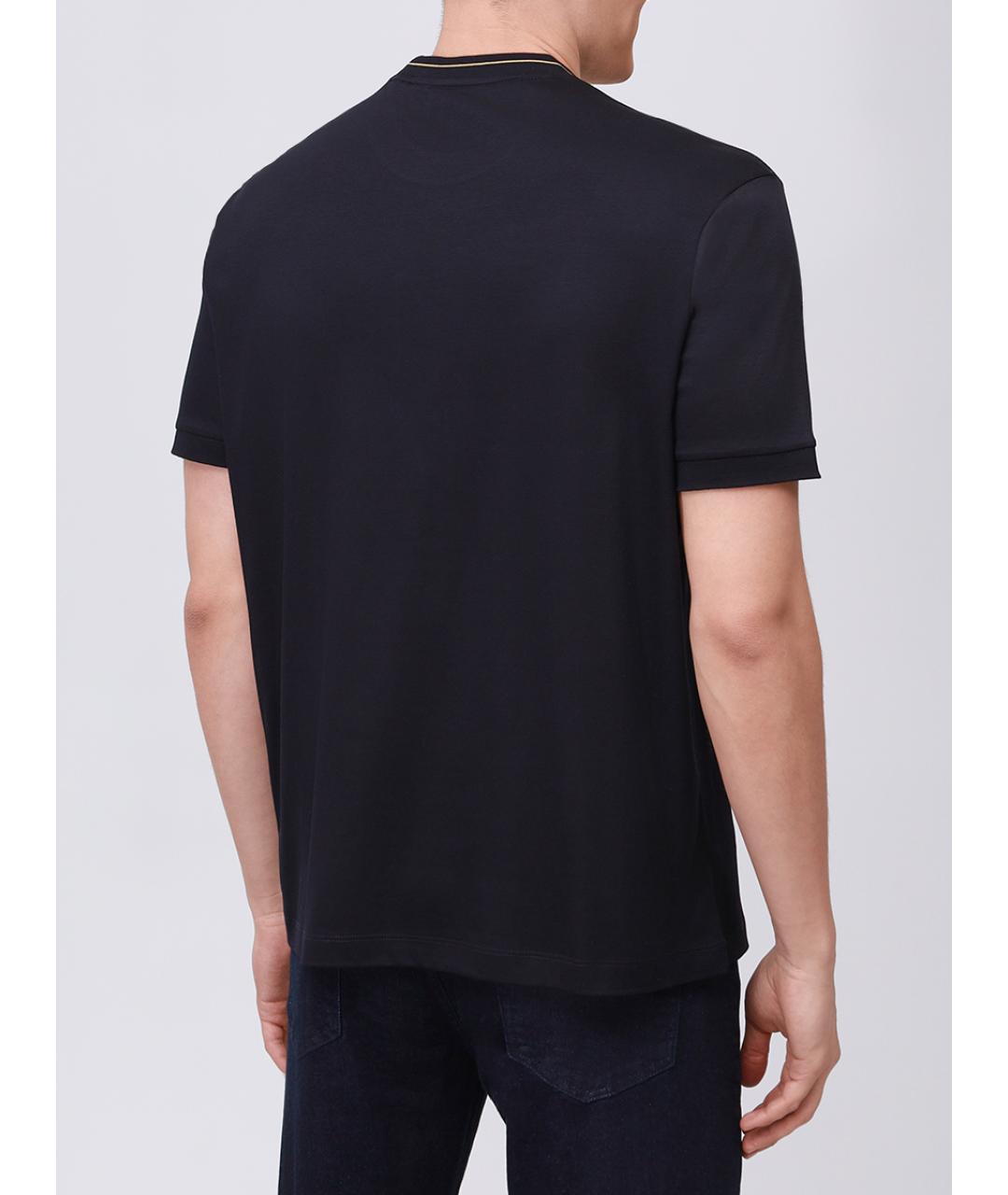 PAUL & SHARK Черная хлопковая футболка, фото 3