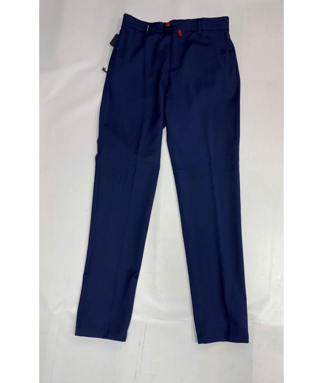 KITON Синие шерстяные повседневные брюки, фото 8