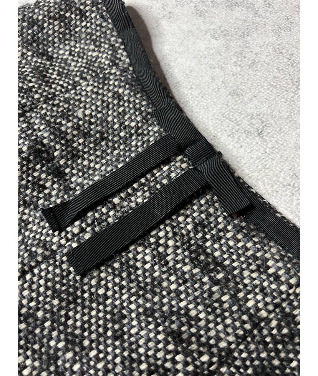 RED VALENTINO Серая шерстяная юбка миди, фото 3