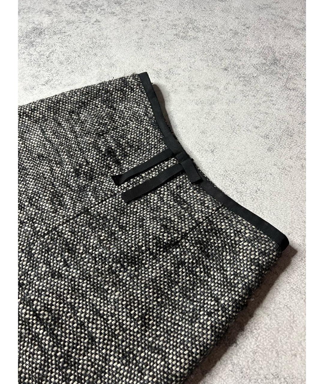 RED VALENTINO Серая шерстяная юбка миди, фото 4