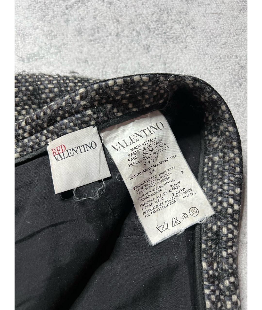 RED VALENTINO Серая шерстяная юбка миди, фото 6