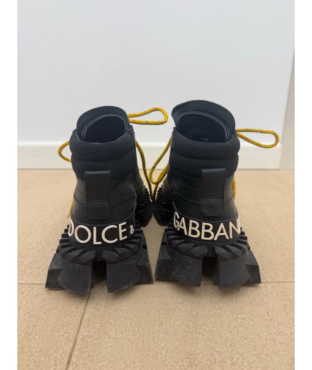 DOLCE&GABBANA Черные резиновые высокие кроссовки / кеды, фото 4