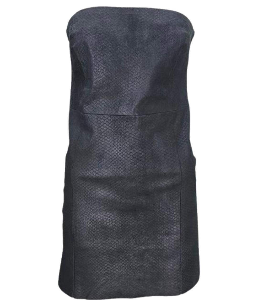 DROME Черное кожаное коктейльное платье, фото 1