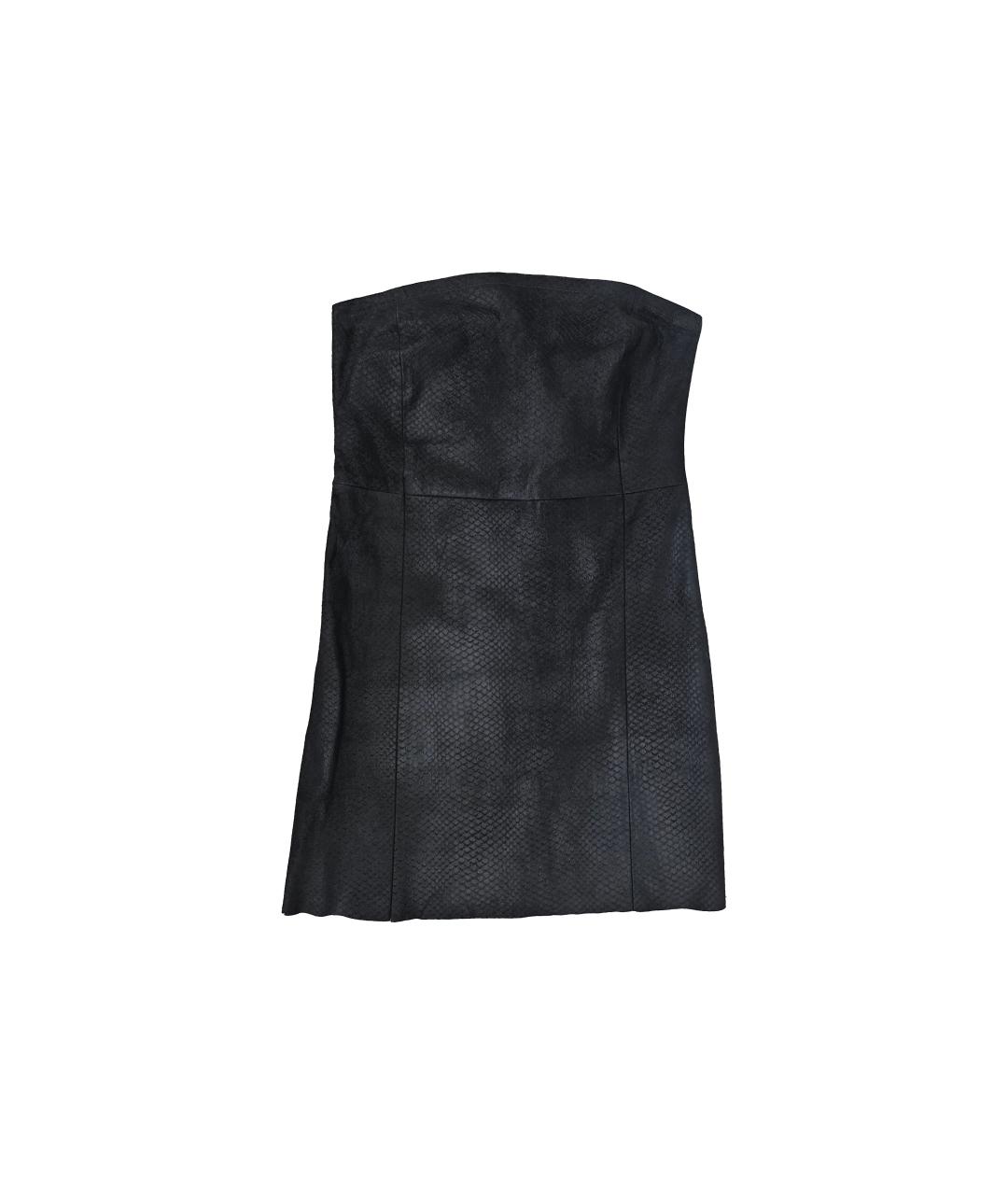 DROME Черное кожаное коктейльное платье, фото 3