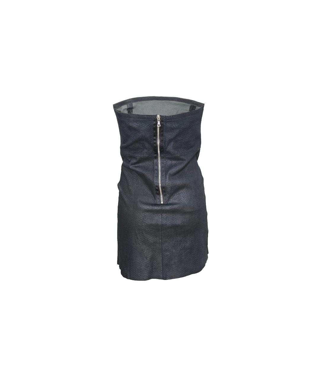 DROME Черное кожаное коктейльное платье, фото 2