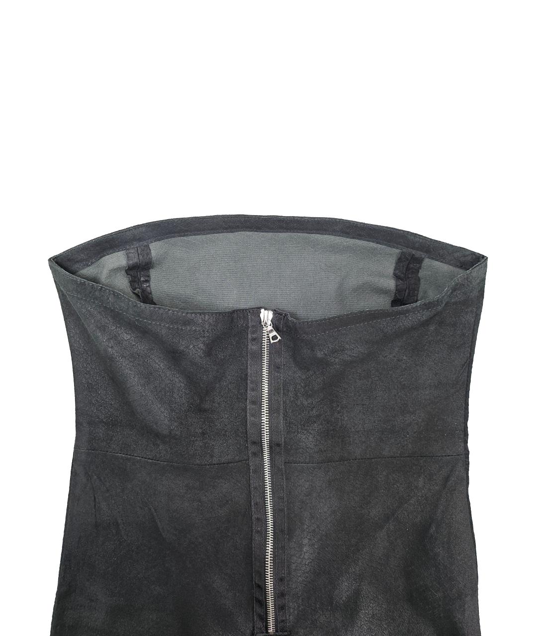 DROME Черное кожаное коктейльное платье, фото 4